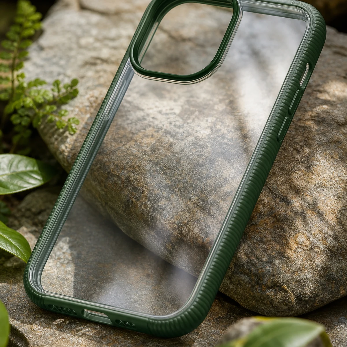 Pela clear iPhone case with Forest Floor ridge